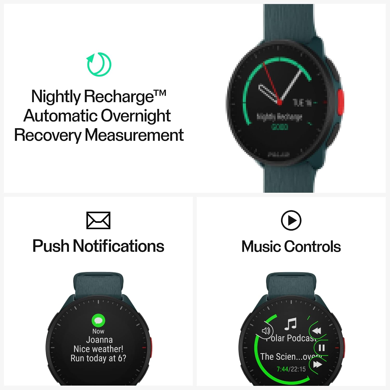 Polar Pacer - GPS Running Watch - High-Speed Processor - Ultra-Light - Bright Display - Grip Buttons