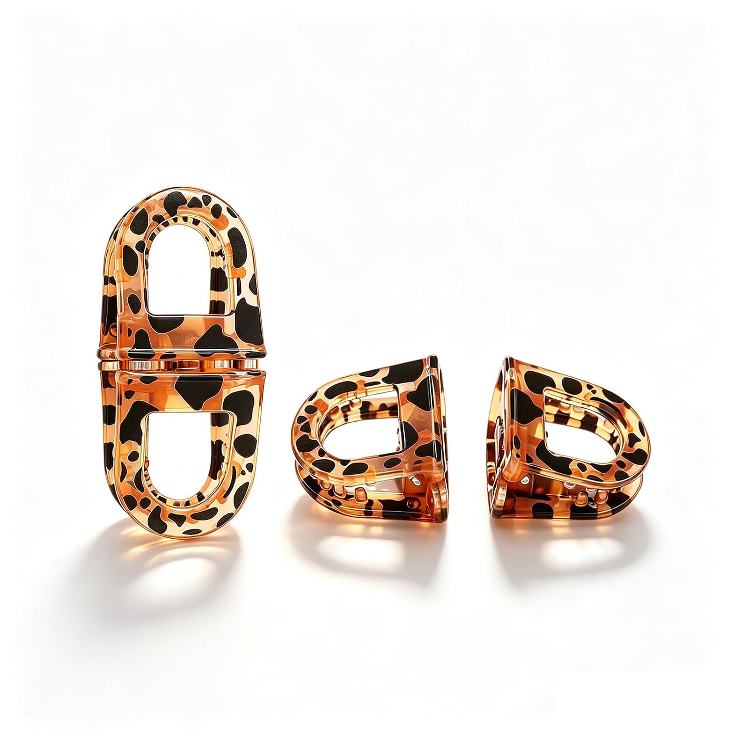 Magnetic Hair Clips for Women, 1PCS Exquisite Brown Non Slip Strong Hold 2-in-1 Quick Snap Design, Creaseless Non-Dent Seamless Hair Styling Clips, Gentle for Thick & Thin All Hair Types