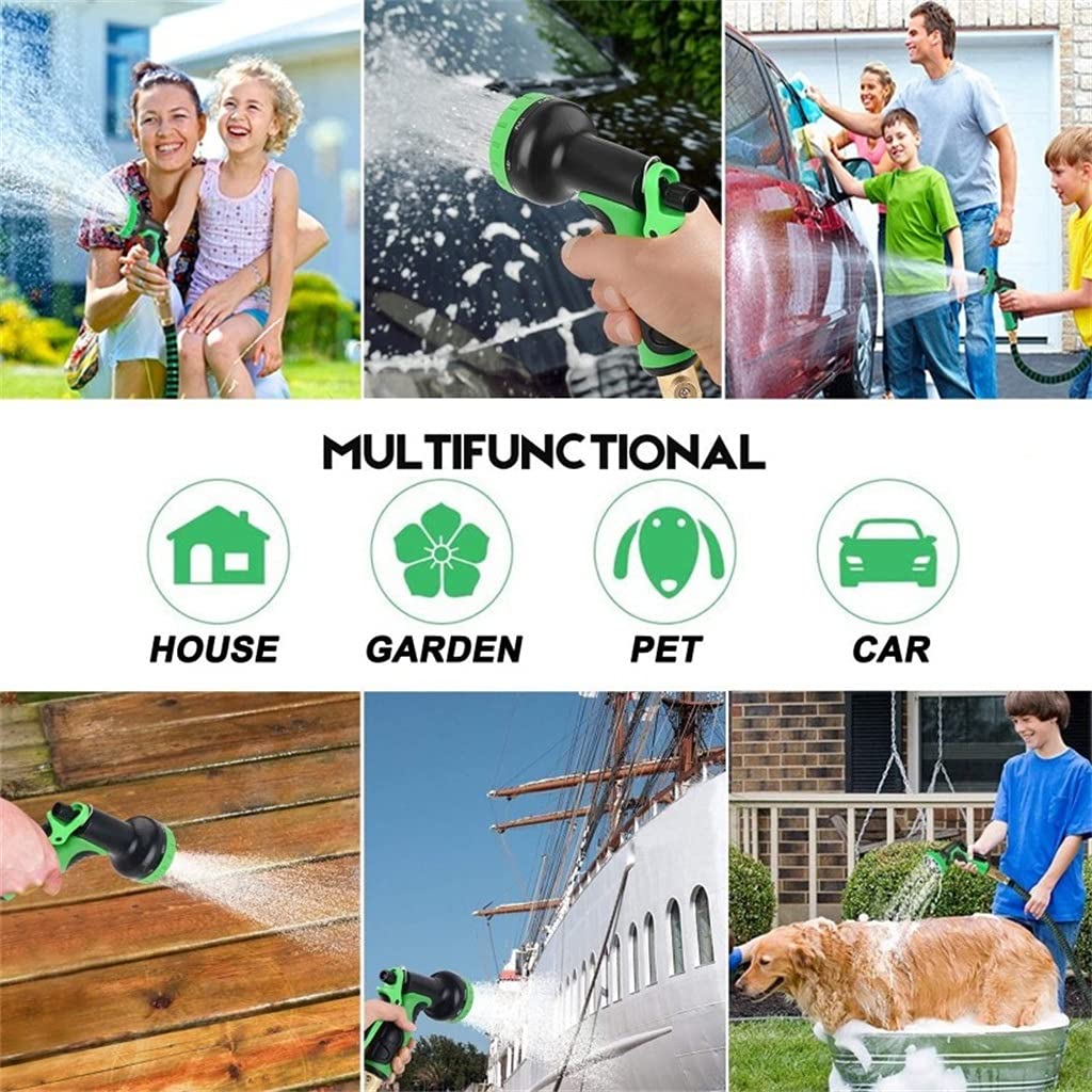Manguera de jardín Expandible Alta presión Lavado de Autos de plástico Manguera de Agua Flexible mágica con Pistola de pulverización (Color : 25FT)
