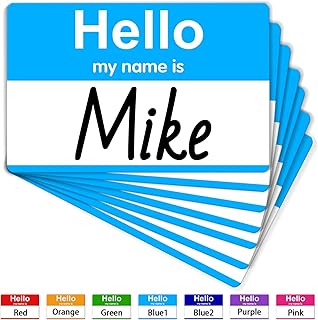 Light Blue Name Tags Sticker, 200Pcs Hello My Name is Stickers, 3.5" x 2.25" Name Badge Name Tags Label for Office, Meeting, School,Teachers and Mailing