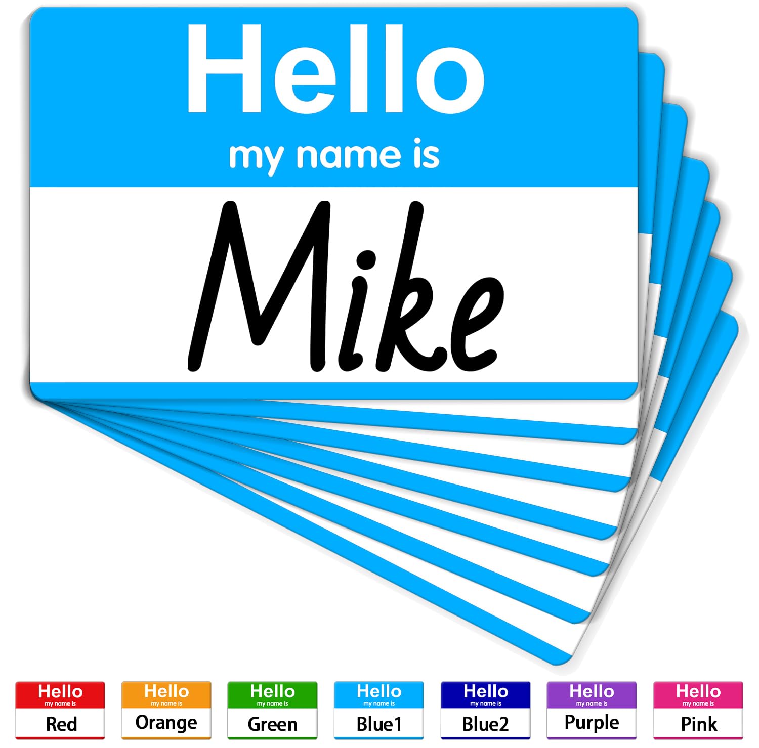 Light Blue Name Tags Sticker, 200Pcs Hello My Name is Stickers, 3.5" x 2.25" Name Badge Name Tags Label for Office, Meeting, School,Teachers and Mailing