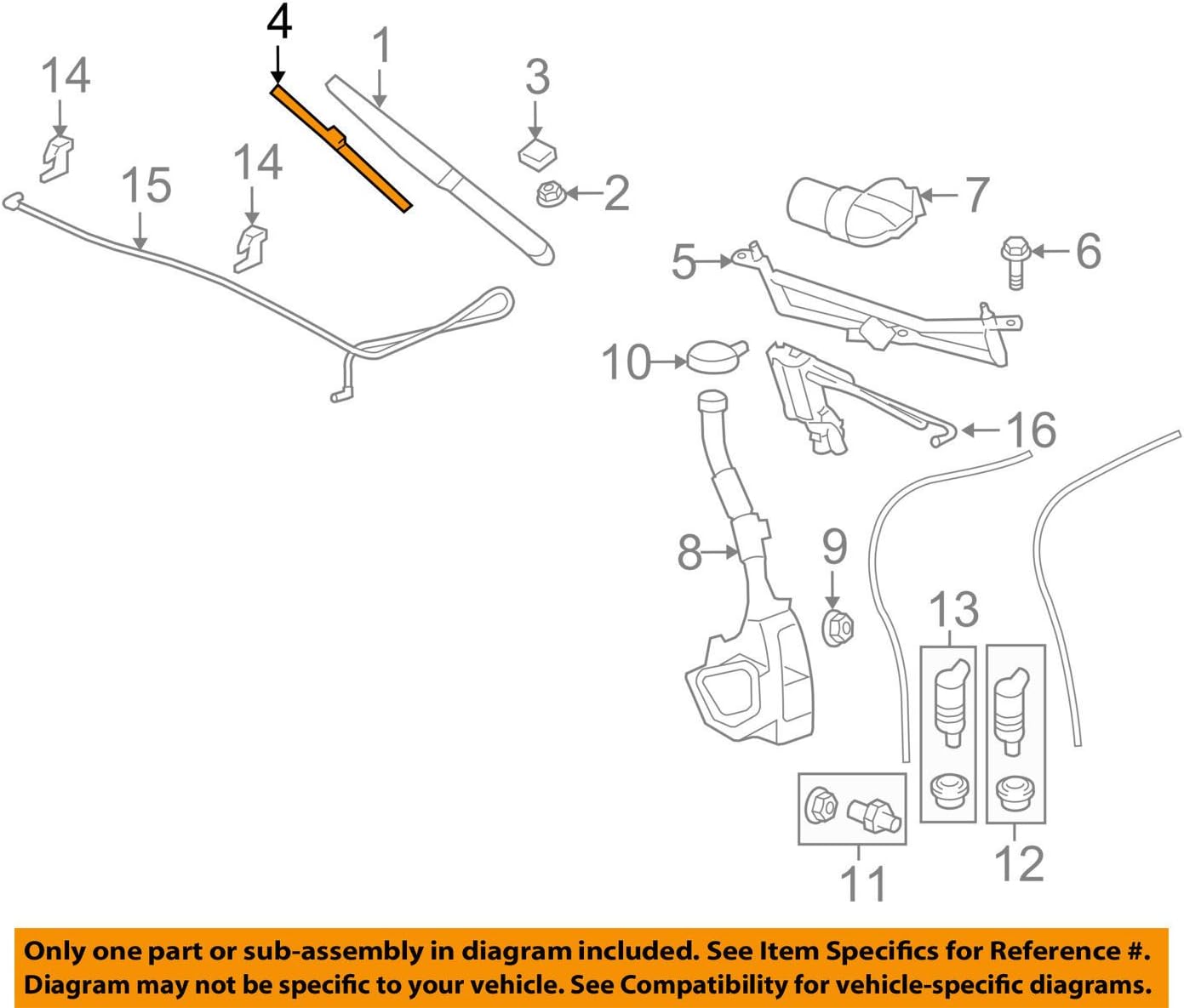 General Motors 25941804, Windshield Wiper Blade