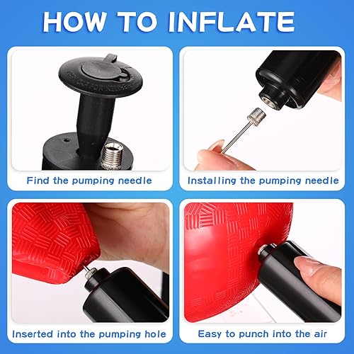 Miniatura 4 de Honoson 12 bolas inflables de 8.5 pulgadas para patio de recreo, bolas de dodgeball hinchables para niños y adultos, balonmano con bomba de aire