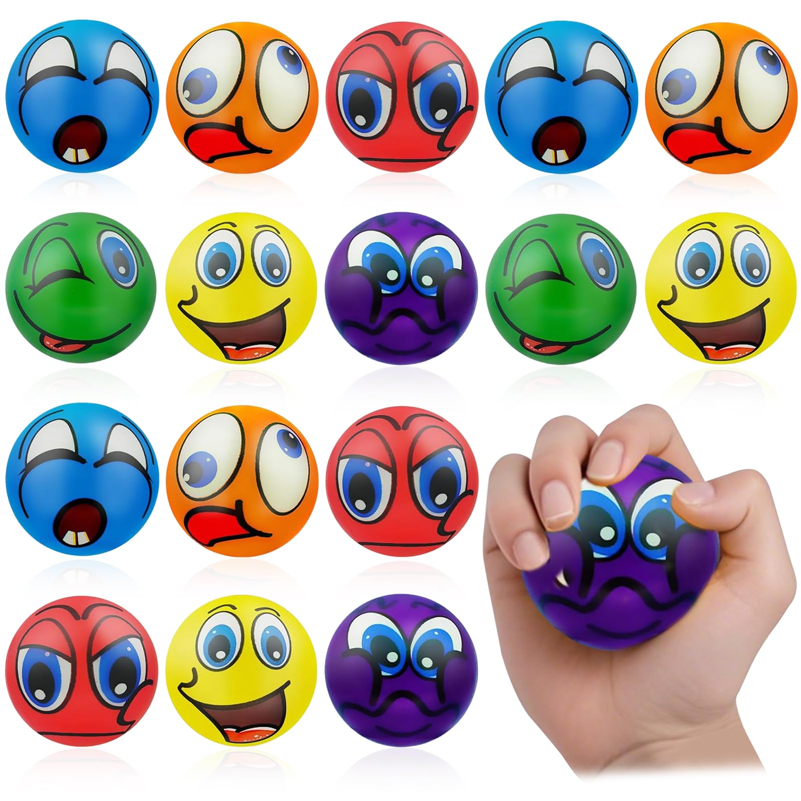 16 Piezas Pelota Antiestrés Mundo, Bolas Antiestrés, Pelota Antiestrés Mano, Pelota Mundo, Pelotas Antiestrés Pequeñas, Juguetes para Apretar para Niños Y Adultos para Aliviar el Estrés — view 7