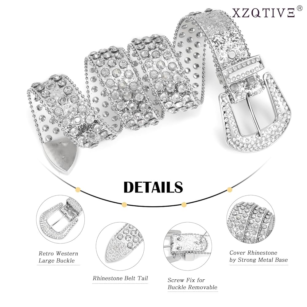 アクセサリー west sidaz XZQTIVE Cowgirl Bling Studded Leather Belts for Jeans Pants