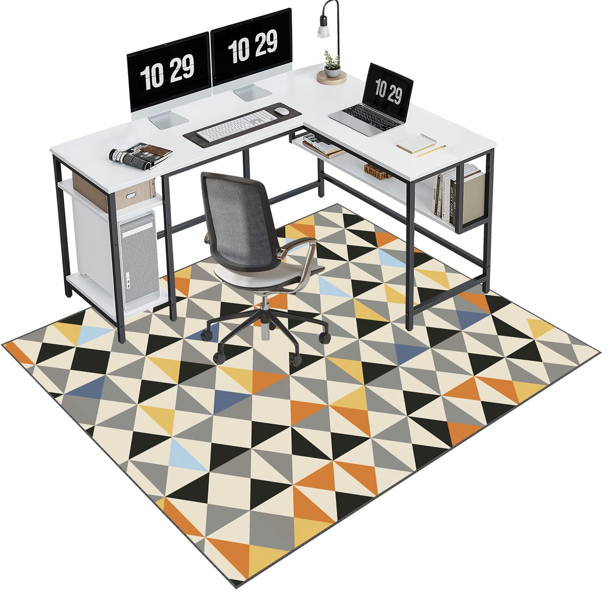 EYKWKB Office Chair Mat for Hardwood Floor, Desks Mat Large, Non-Slip Carpet Protector Chair Mat for Home Office, Computer Gaming Chair Mat for Carpeted Floors, Hard-Floor Chair Mats 90 x 140 cm