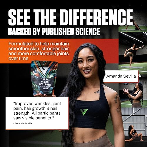 Miniatura 8 de vedge Polvo de colágeno vegano - Suplemento de colágeno a base de plantas para el cabello, la piel, las uñas, la salud de las articulaciones y el