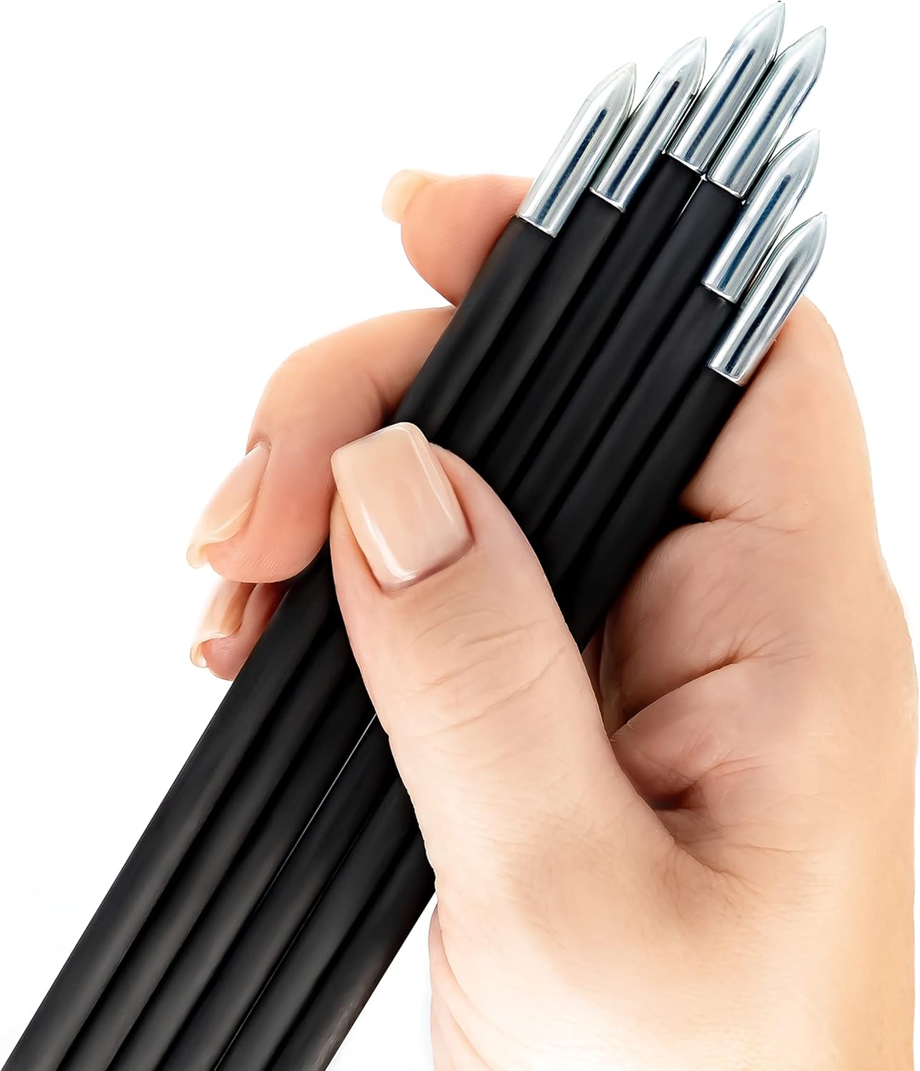 Ballista 12.8" Mini Crossbow Bolts Carbon Arrows with Steel Tips, Half-Moon Nocks, OD 5.5mm (Pack of 6)
