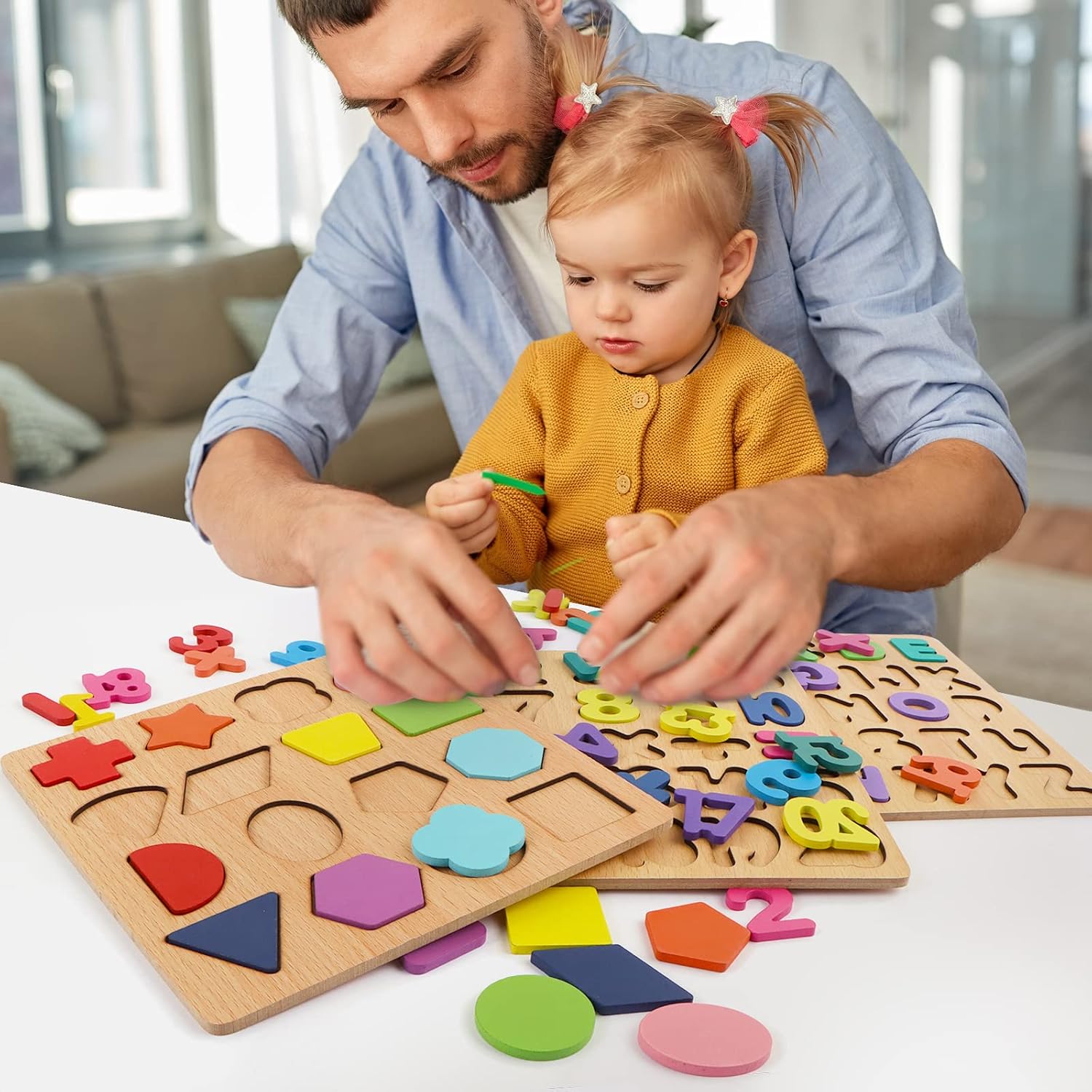 Juguete Montessori 3 En 1 De Madera – Apilar, Encajar Y Clasificar Formas Y Colores – Educativo Y Sensorial Para Niños 1-3 Años