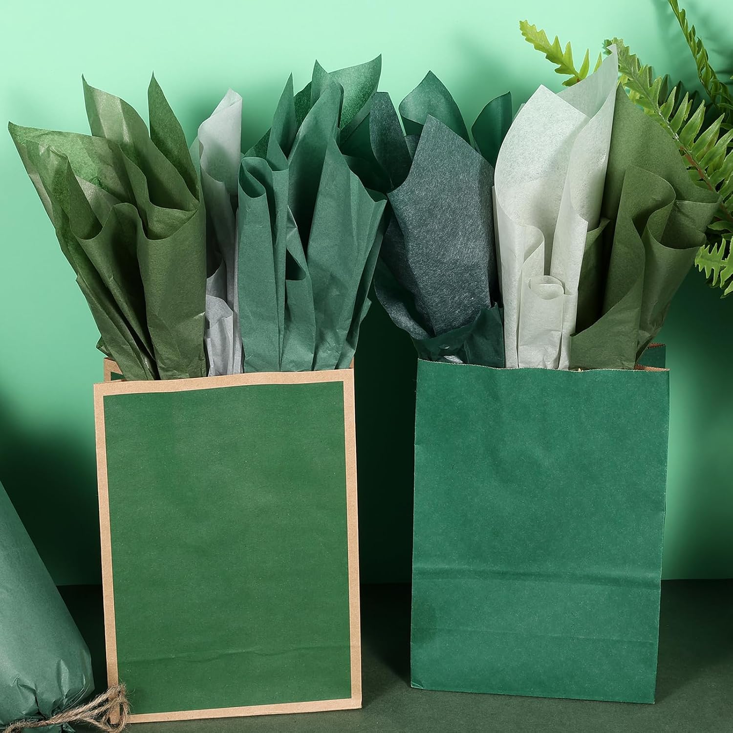 120 Sheets Sage Green Tissue Paper Bulk, 20 x 14 Inch Forest Sage Willow Lime Moss Green Wrapping Paper for Birthday Wedding Art Crafts Baby Shower Party Supplies