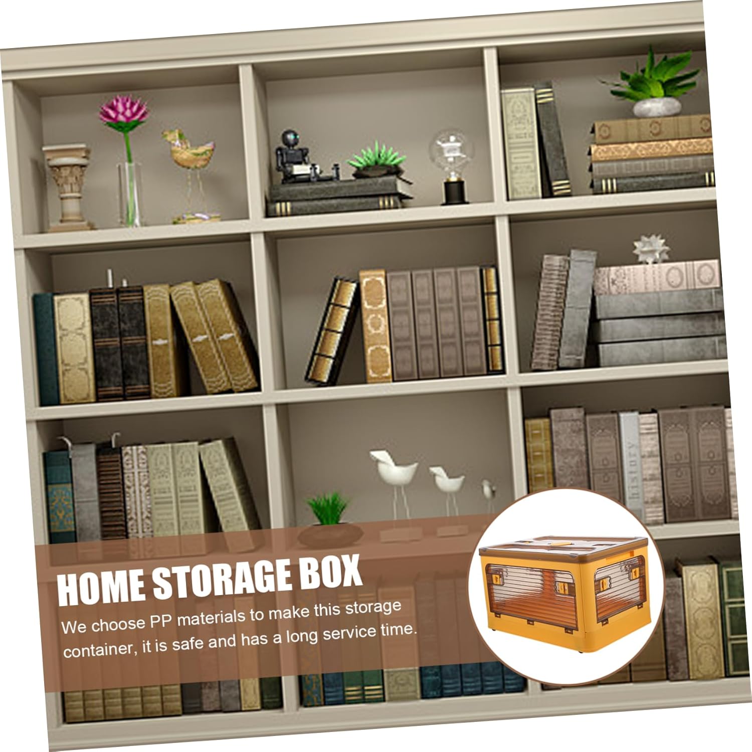 Alipis Foldable Storage Bin with Lid Portable Stackable Organizer Box for Home and Office Space Saving Book and Sundries Storage Case Practical Container for Clothes and Accessories