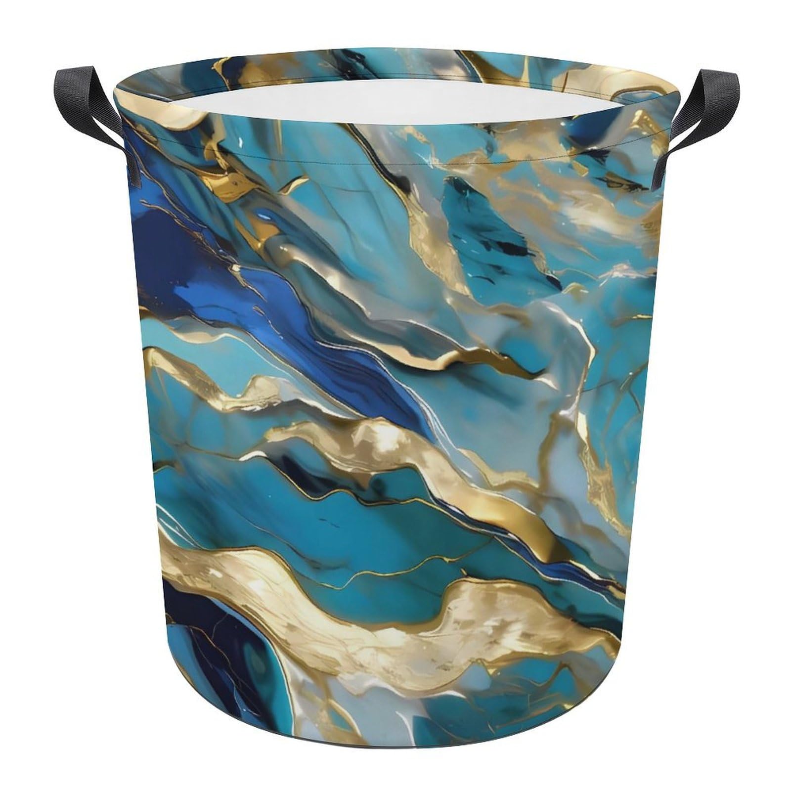 Panier à linge imperméable et pliable bleu sarcelle transportable