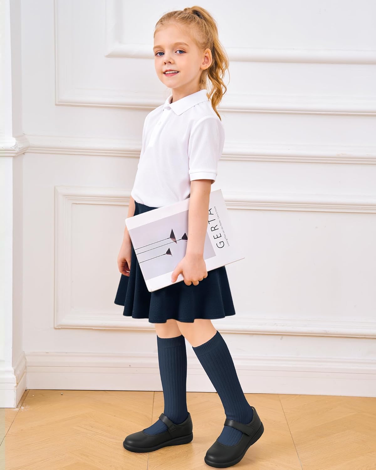 Stelle Girls Knee High Socks Cotton School Uniform Socks 3 Pairs Long Soft Seamless Sock for Kids Toddler 3-18 Years - Image 2