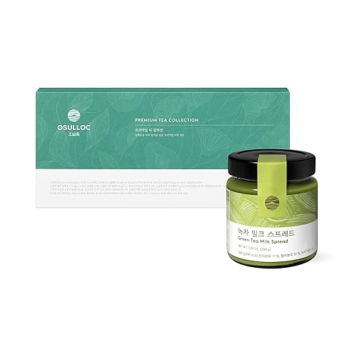 OSULLOC Colección de té premium (40 unidades, 10 sabores x 4 ea) y leche de té verde para untar (7.05 onzas, 7.05 oz), hecha del mejor matcha de la