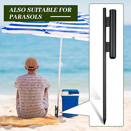 Miniatura 5 de Shimeyao 6 piezas de bandera de plumas de 23 pulgadas con picos de tierra resistentes para bandera, estacas para bandera, poste de bandera de plumas