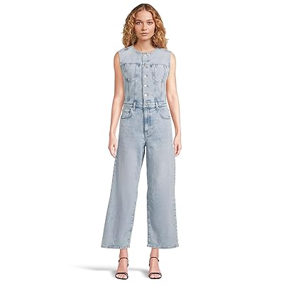 Paige Cirie Ankle Denim Jumpsuit in Mezza Women