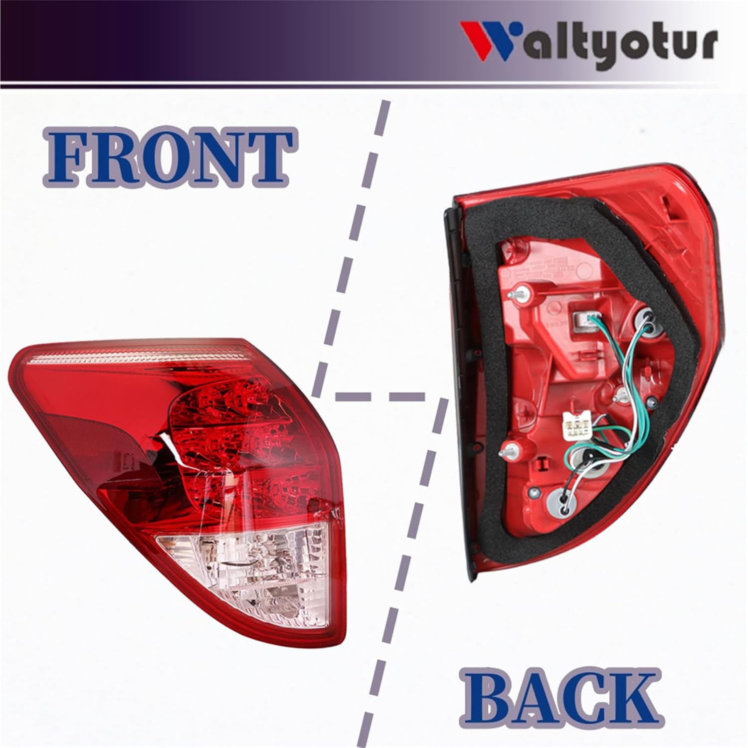 waltyotur Rear Brake Tail Lamp Replacement for RAV4 2006 2007 2008 Tail Light Replacement for 8156142100 TO2818127 Left Driver Side