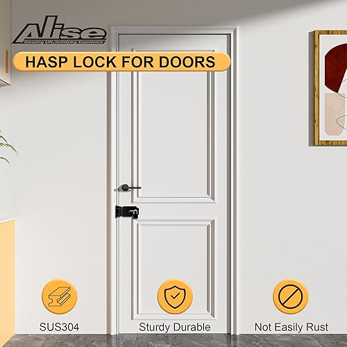 Miniatura 55 de Alise 2 cerraduras de puerta, cierre de seguridad de acero inoxidable SUS 304 de 5 pulgadas, con tornillo de fijación para puertas externas