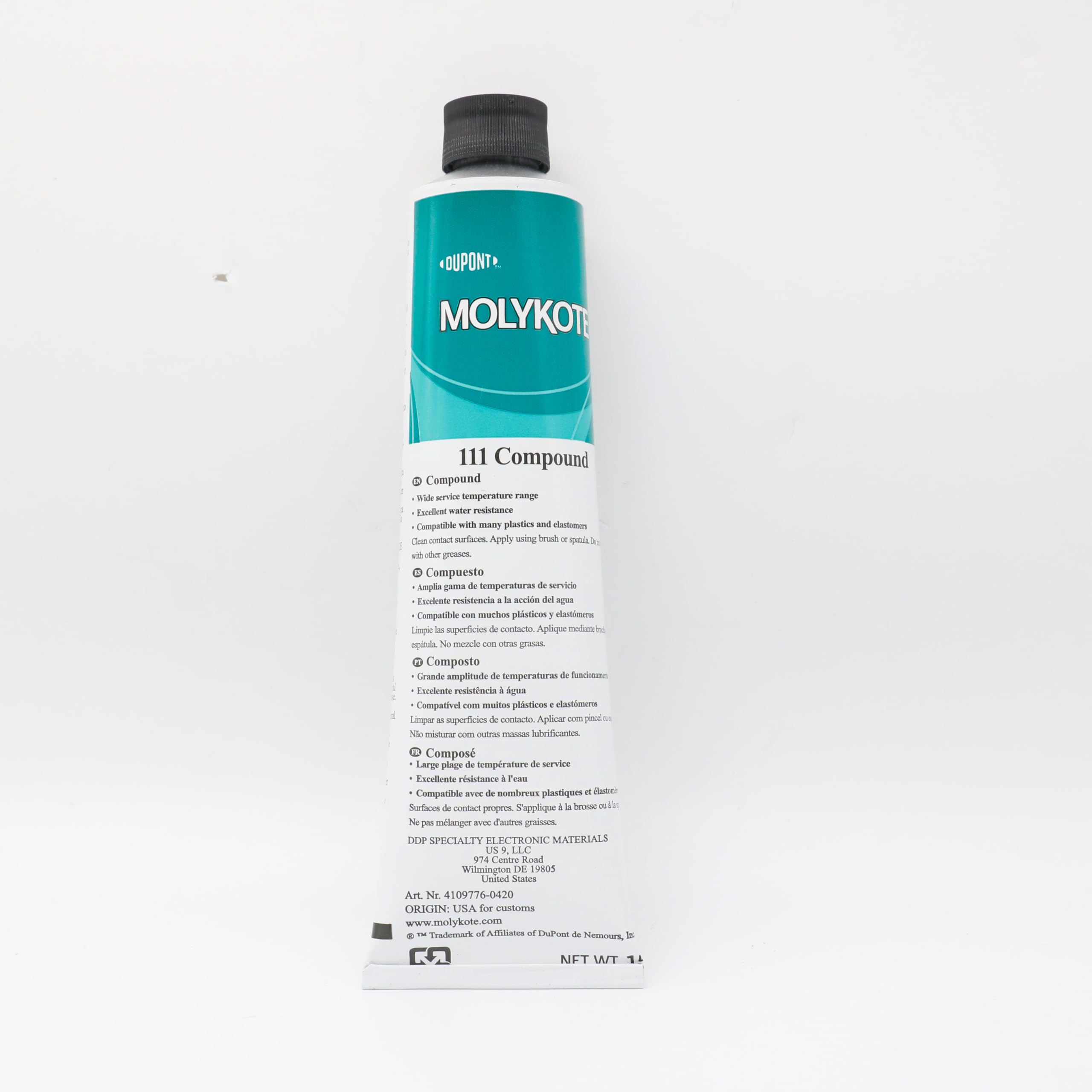 Molykote 111 Compound 150g Grasa Lubricante y Sellador Translúcido Blanco para Válvulas y O-Rings