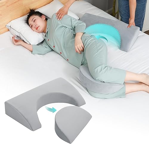 Almohada de cuña para dormir de lado, almohadas de cuña de cama para aliviar el dolor de espalda y poscirugía, almohada de alivio de presión de