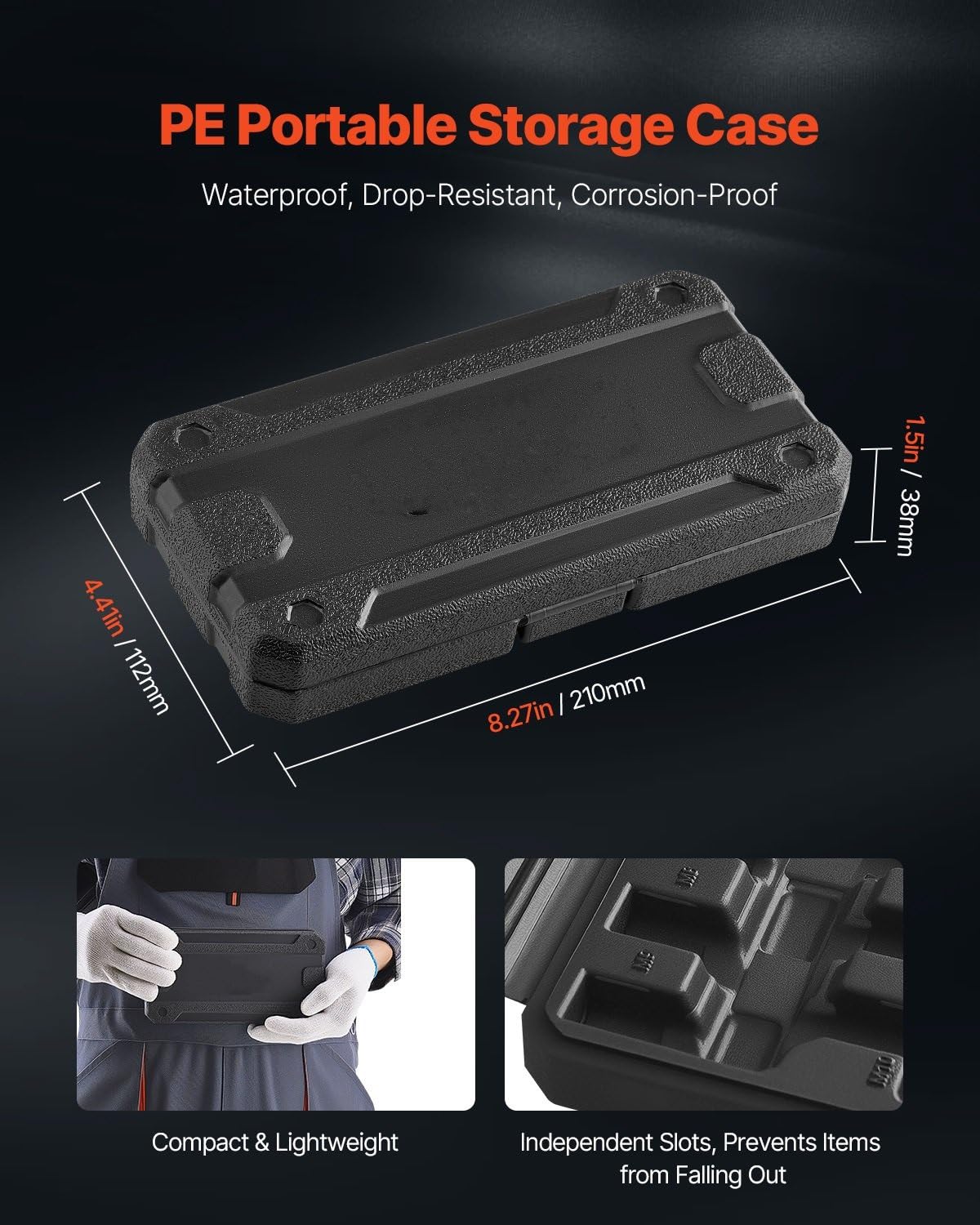 Set Attrezzi da Lavoro Set di bussole per punte triple quadrate da 10 pezzi M4- M18 Custodia in acciaio Cr-V migliorata