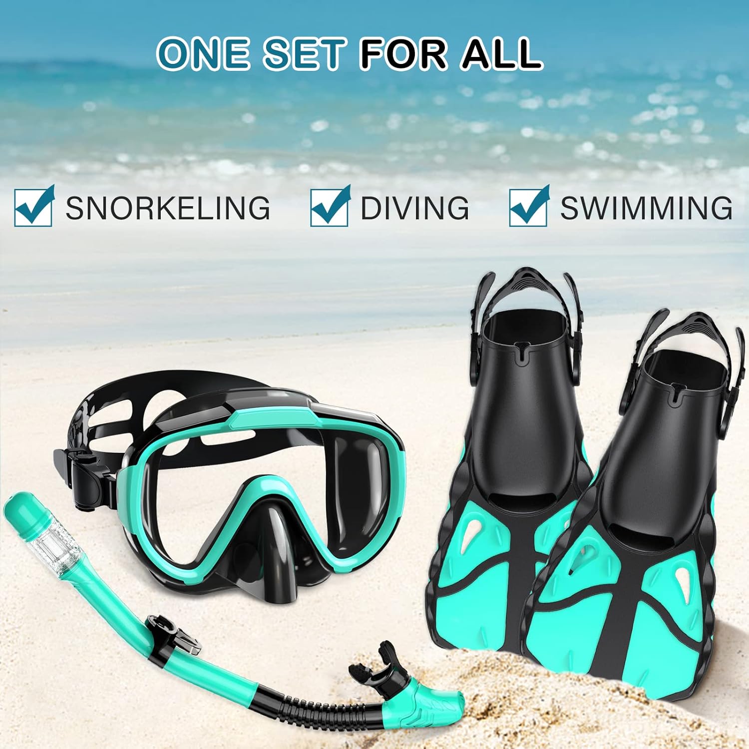 Snorkel Set with Fins for Adults, Snorkeling Gear for Adults Men and Women, Snorkle, Mask Set Adults Dry Top Snorkel Mask Combo Set with Travel Bag for Snorkeling, Diving, Swimming - Image 7