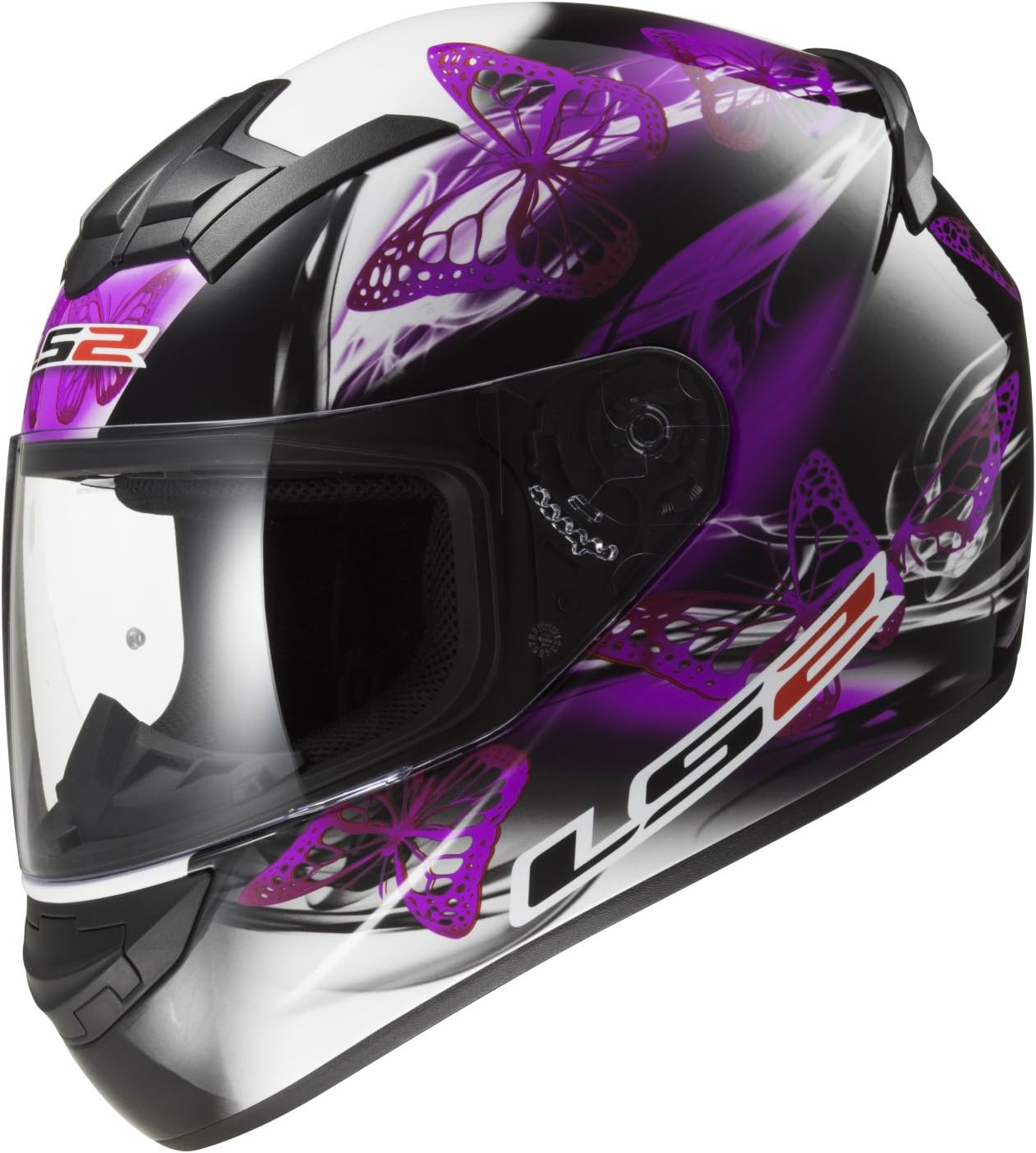 LS2 FF352 ROOKIE FLUTTER MOTORCYCLE MOTORBIKE SCOOTER FULL FACE CRASH ROAD HELMET BLACK PURPLE S