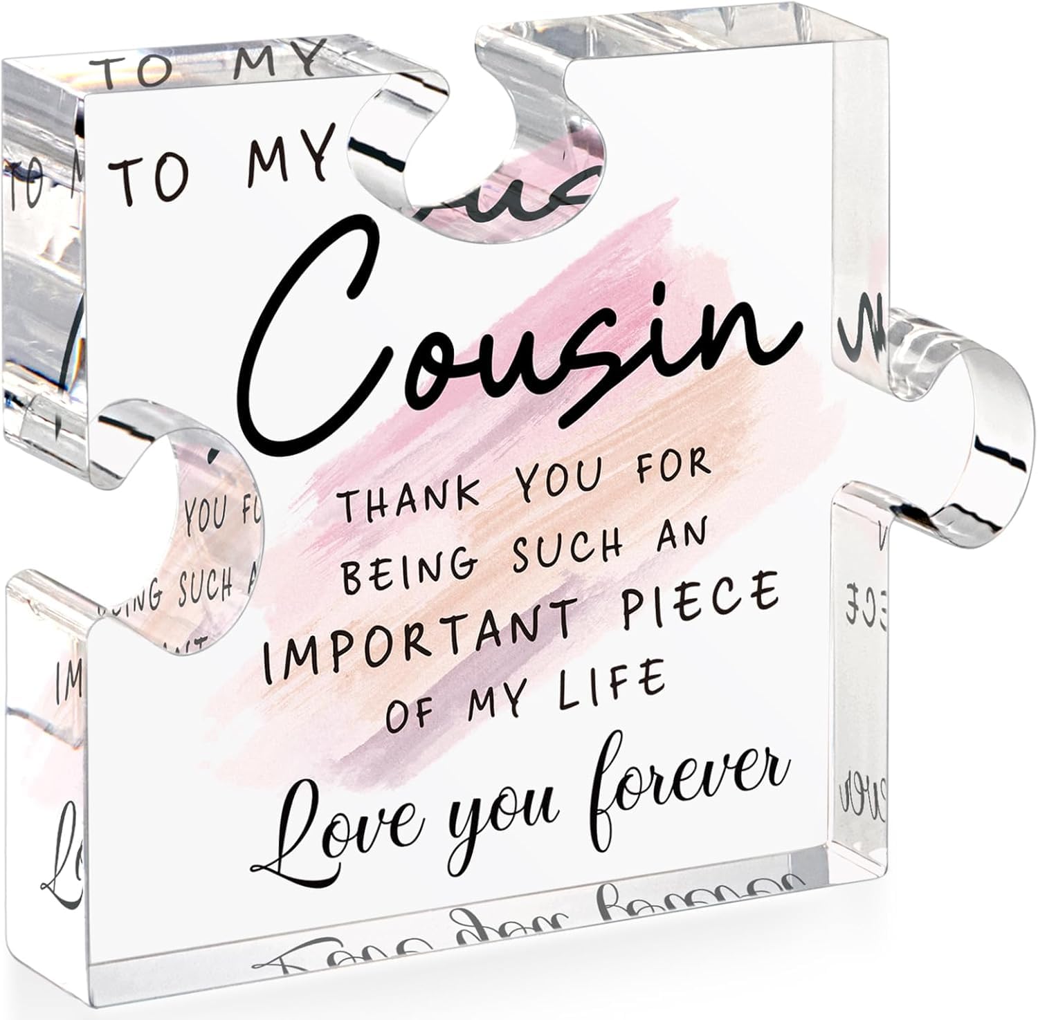DIGIELE cousin Unique Gift for Sister, Best Cousin Ever, Birthday, Christmas, Wedding & Mother's Day, Acrylic Puzzle Decoration