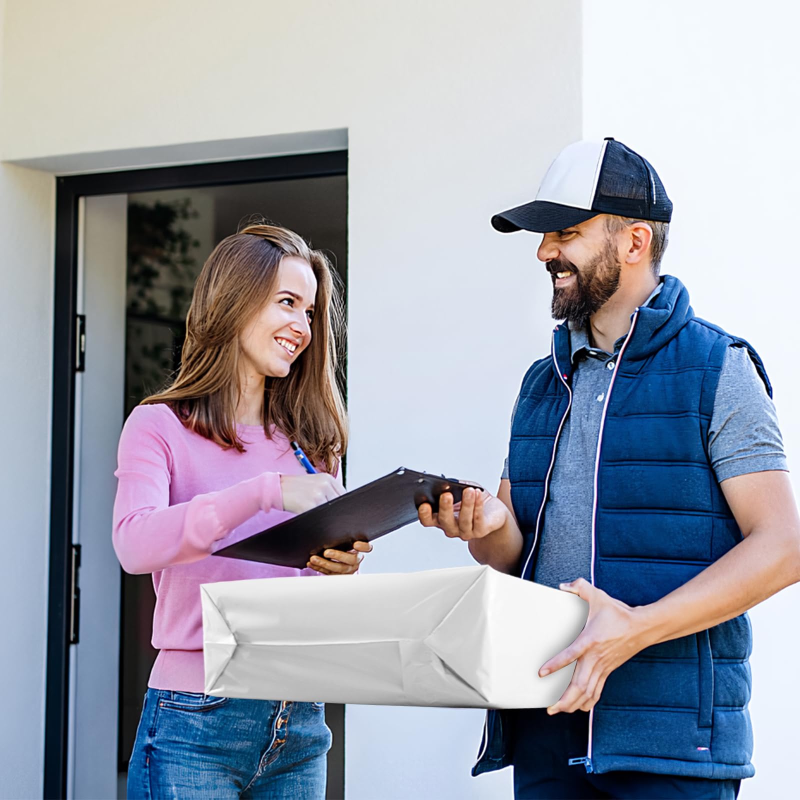 Lot de 100 grands enveloppes d'expédition autocollantes en polyéthylène pour vêtements, boîtes, sacs postaux imperméables pour entreprise, 48,3 x 61 cm