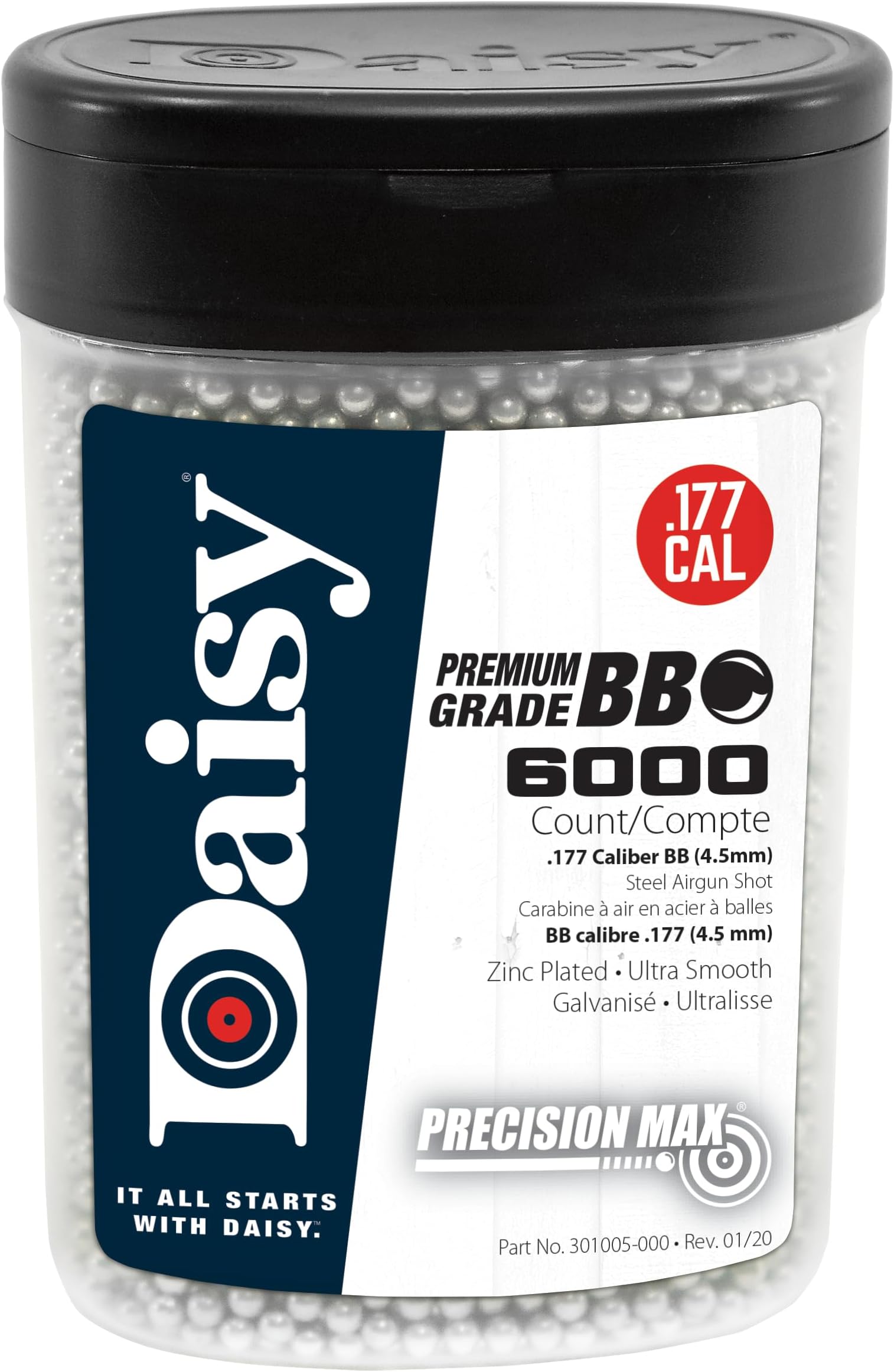 Daisy Ammunition and CO2 60 6000 ct BB Bottle,Silver
