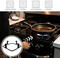 Vista 2 de Uonlytech Cubiertas para quemadores de gas de hierro fundido, anillo de soporte para wok, 8.1 in cuadrado para quemador de gas, salvamanteles