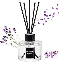 Binca Vidou Essential Oil Reed Diffuser Wood Rattan Reed Aromatherapy Sticks Diffuser Set Relax Mind & Body Fragrant Home Room Office Bathroom & Living Room 120 ml/4.9 oz (Lavander)