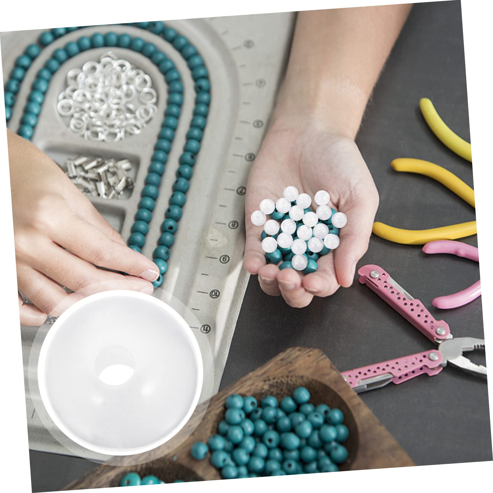 SHINEOFI 500piezas Collares y Pulseras De Abalorios Sueltos De Gato Ojo Espaciadores De Para Joyería