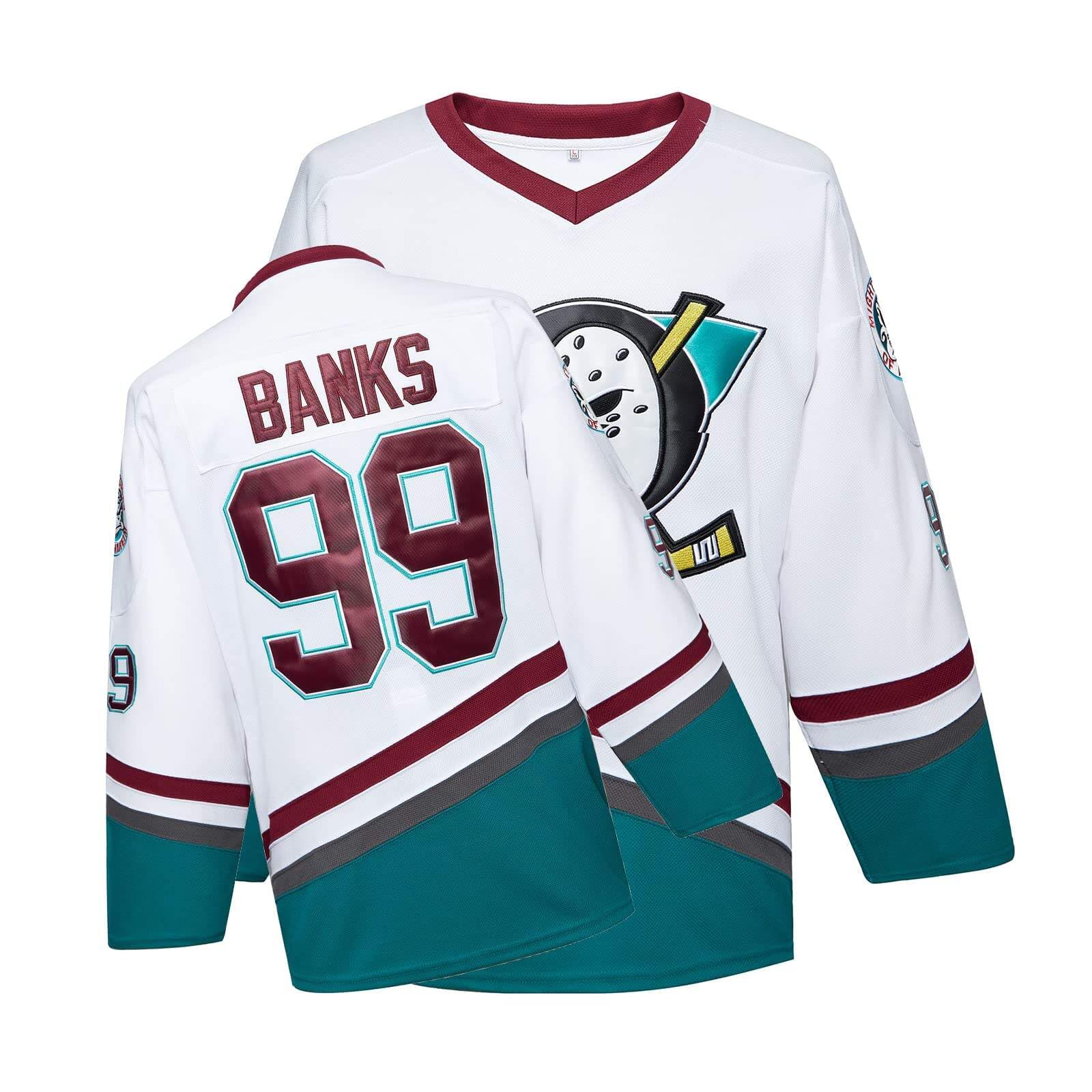 Mighty Ducks Movie Hockey Jersey 90S Hip Hop Adults Clothing for Party, Stitched Letters and Numbers