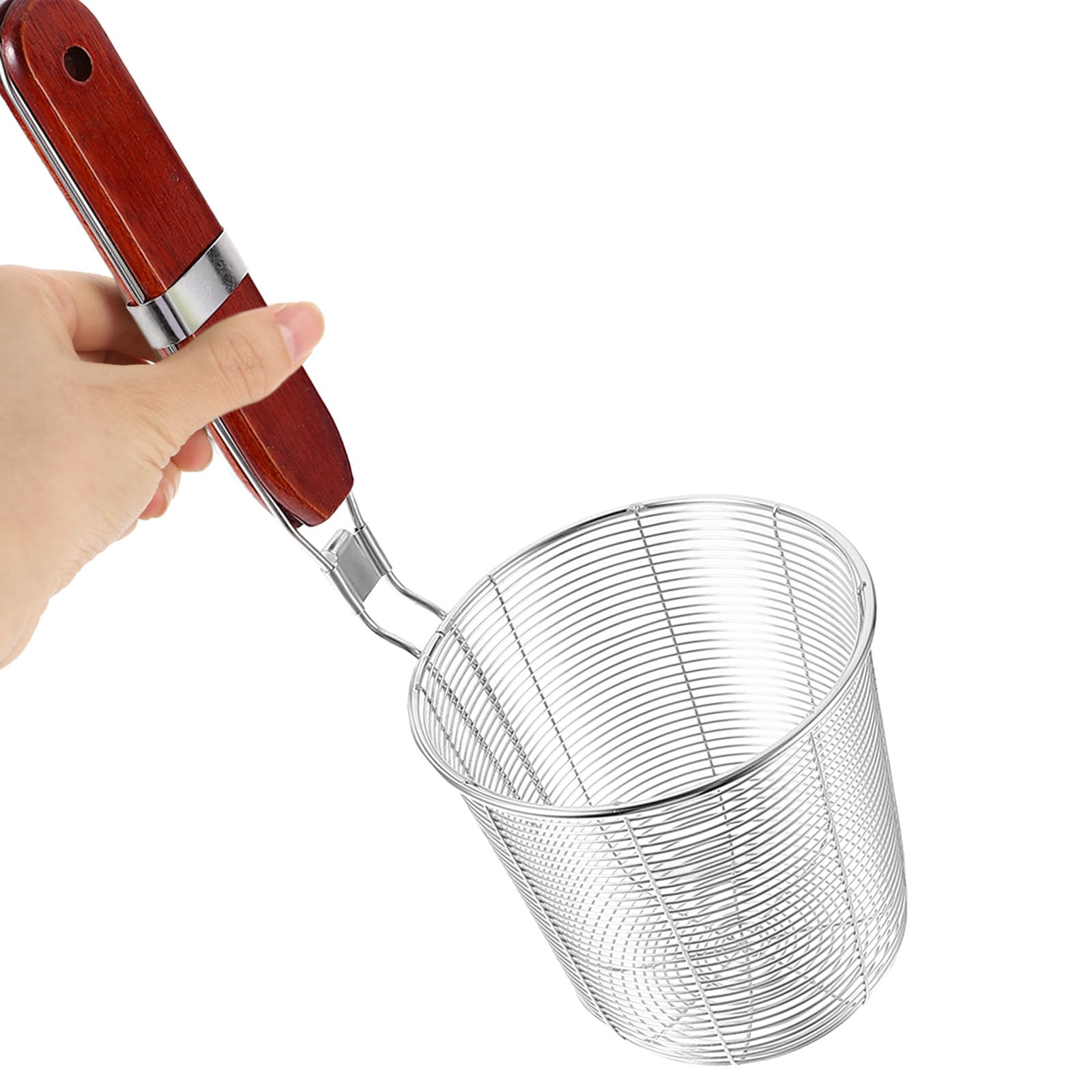 Colador de Cocina Spider de Acero Inoxidable y Madera, 2 Piezas