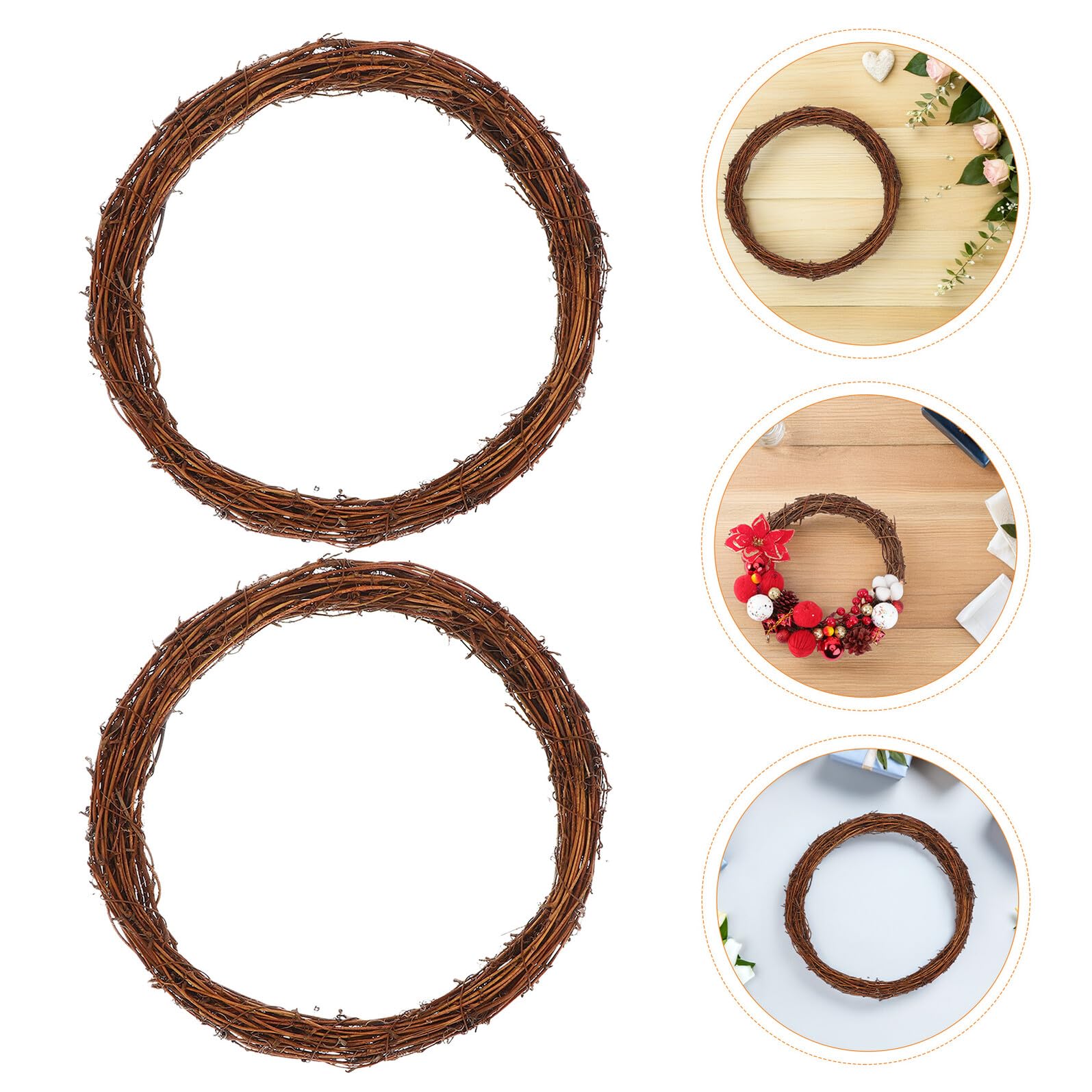 Toyvian 8 Sztuk Pierścień Circle Rama w wieniec kwiatowych Brown