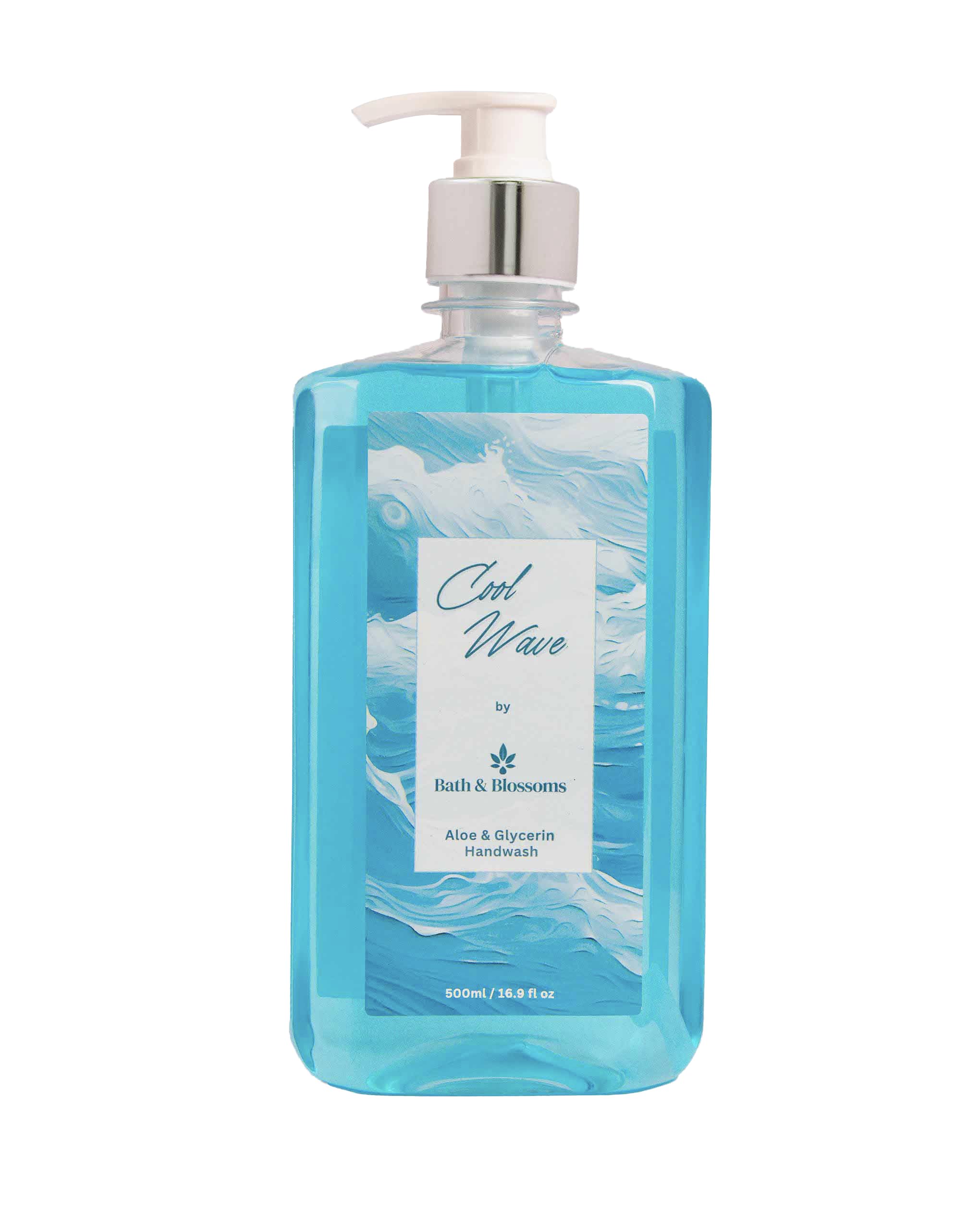Bath & Blossoms Cool Wave Luxury Hand Wash 500 ml | Aloe & Glycerin | Antibacterial & 100% Paraben free