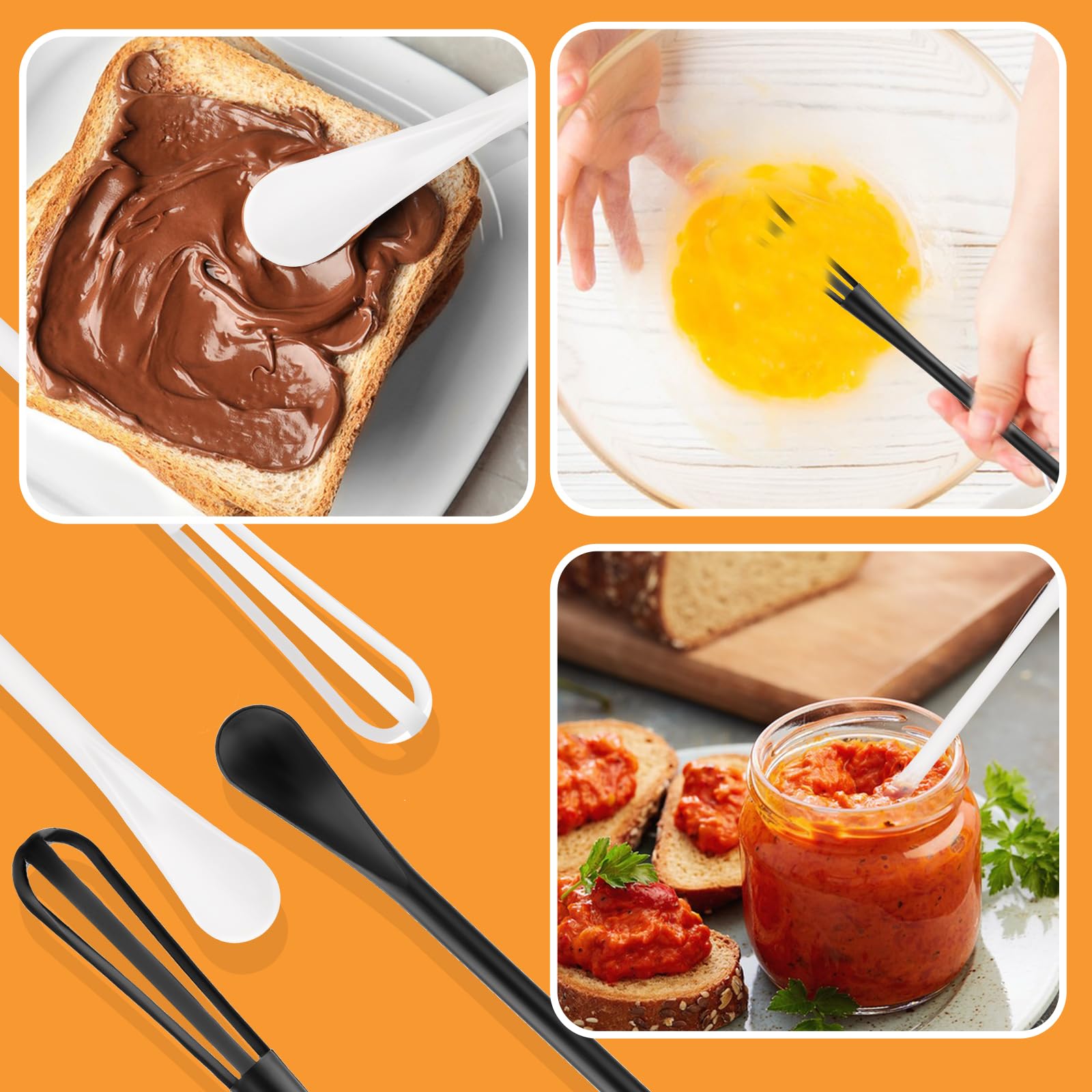 Frusta Mini 2 In 1 TIESOME - Frusta E Cucchiaio, Per Mescolare Salse, Uova E Bevande - Foto 6