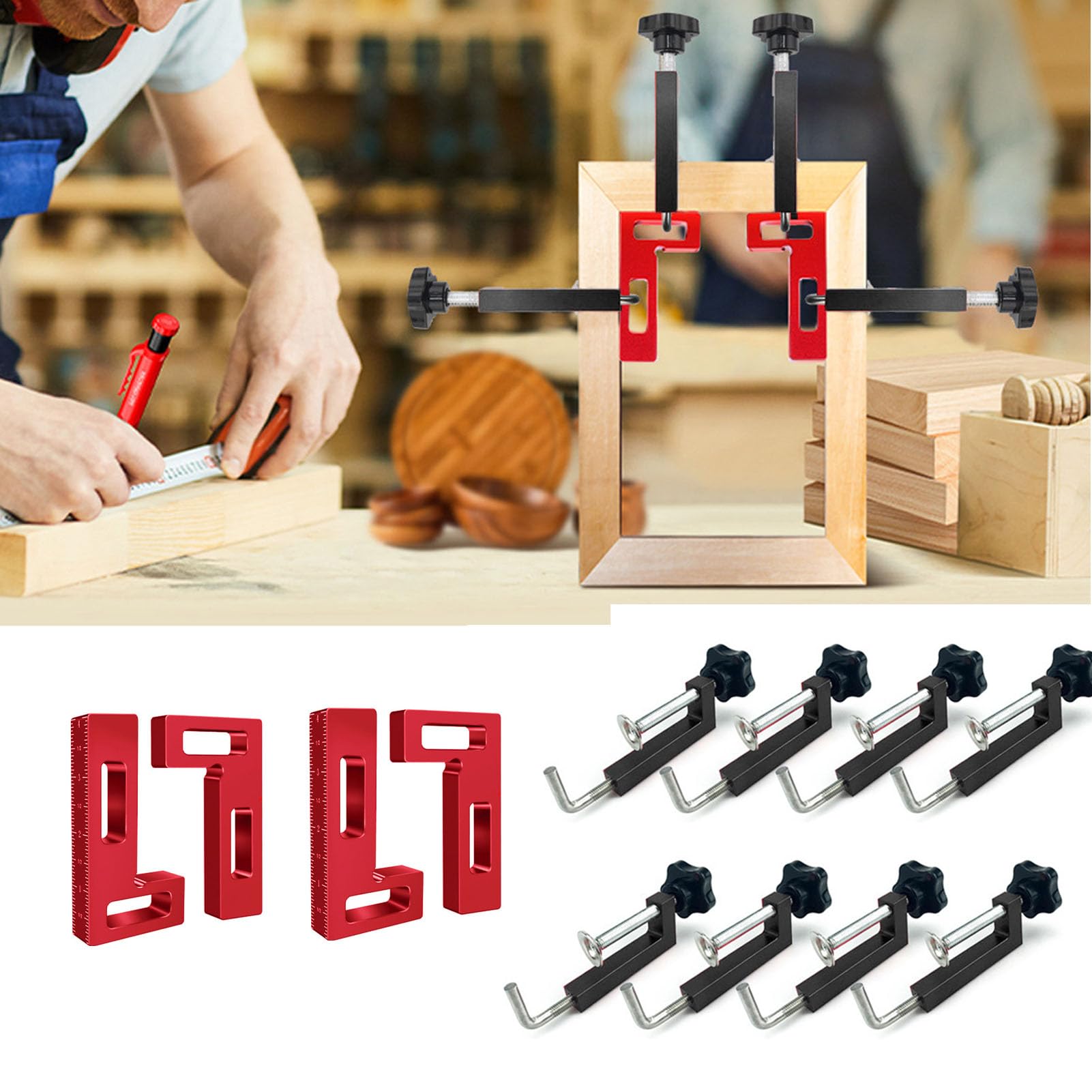Set Morsetti Angolo 90° Alluminio Falegnameria
