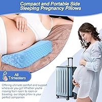 Vista 4 de Almohada de cuña de embarazo con funda extraíble, espuma viscoelástica para piernas, espalda y estómago, relajación y comodidad, suave