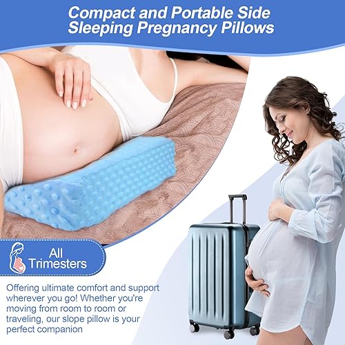 Miniatura 4 de Almohada de cuña de embarazo con funda extraíble, espuma viscoelástica para piernas, espalda y estómago, relajación y comodidad, suave y