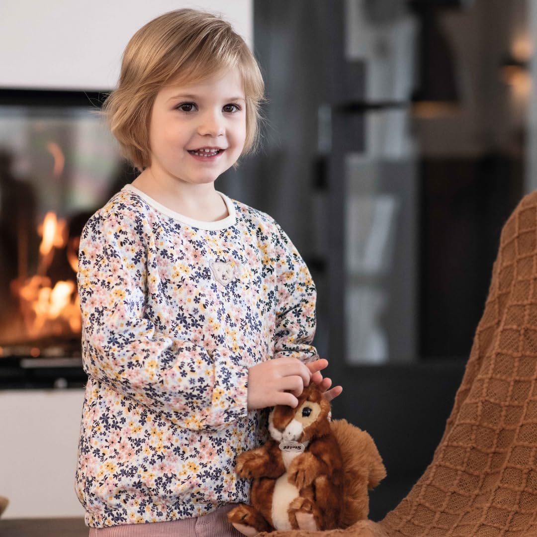 Steiff Kuscheltier Niki Eichhörnchen, Süßes Stofftier mit Kunststoffaugen, Kinder, Jungen & Mädchen, Plüschtier 21 cm, Hellbraun, 045141