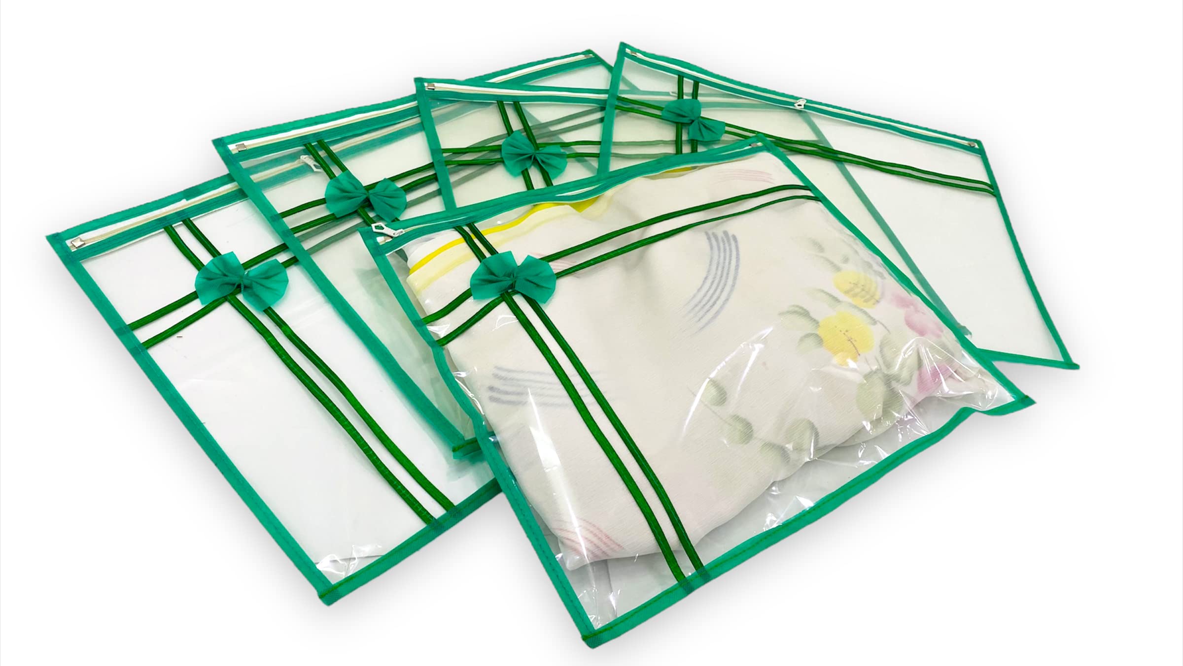 RAAHII Single Saree Cover/Suit Packing 10 Piece Transparent Flower Cloth Packing Bag Organizer for Wardrobe Storage or Wedding Gifting (Turquoise, 10) (B0BNXW4K2M) Amazon Price History, Amazon Price Tracker