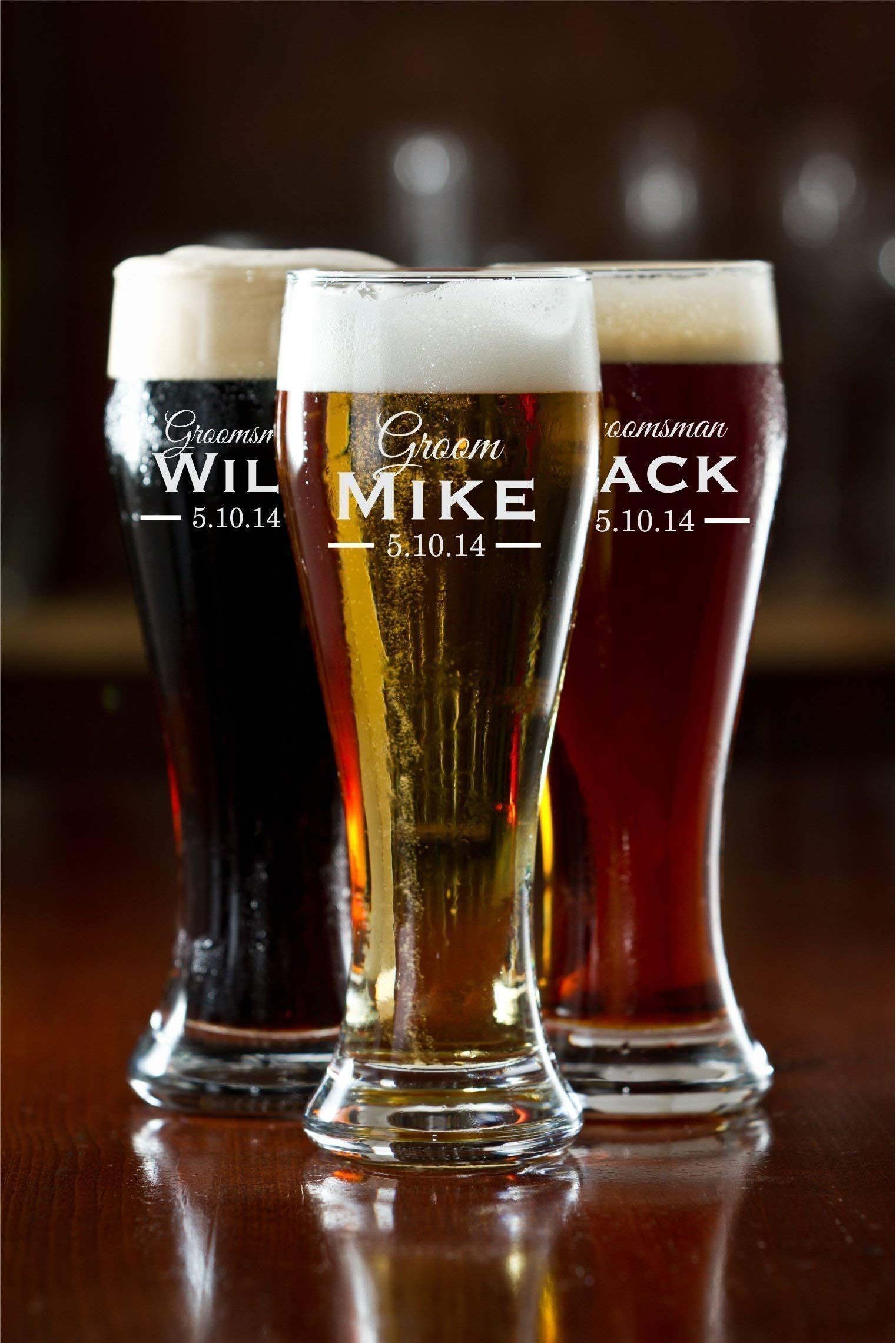 Personalized Engraved 16 Ounce Glass Pilsner (Sold Individually)