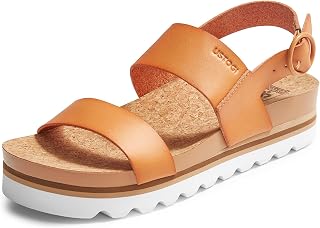 Women's Platform Sandals Arch Support Beach Slides for Woman Orthotic Summer Causal Cork Footbed Adjustable Buckle Elastic Band Cushion Cute Flatform sandalias de mujer