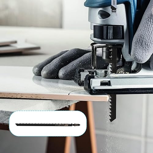 Miniatura 6 de T-Shank - Hojas de sierra de calar para contratistas de madera surtidas de 7 pulgadas, juego de 5 hojas de sierra de calar con vástago en T T744D