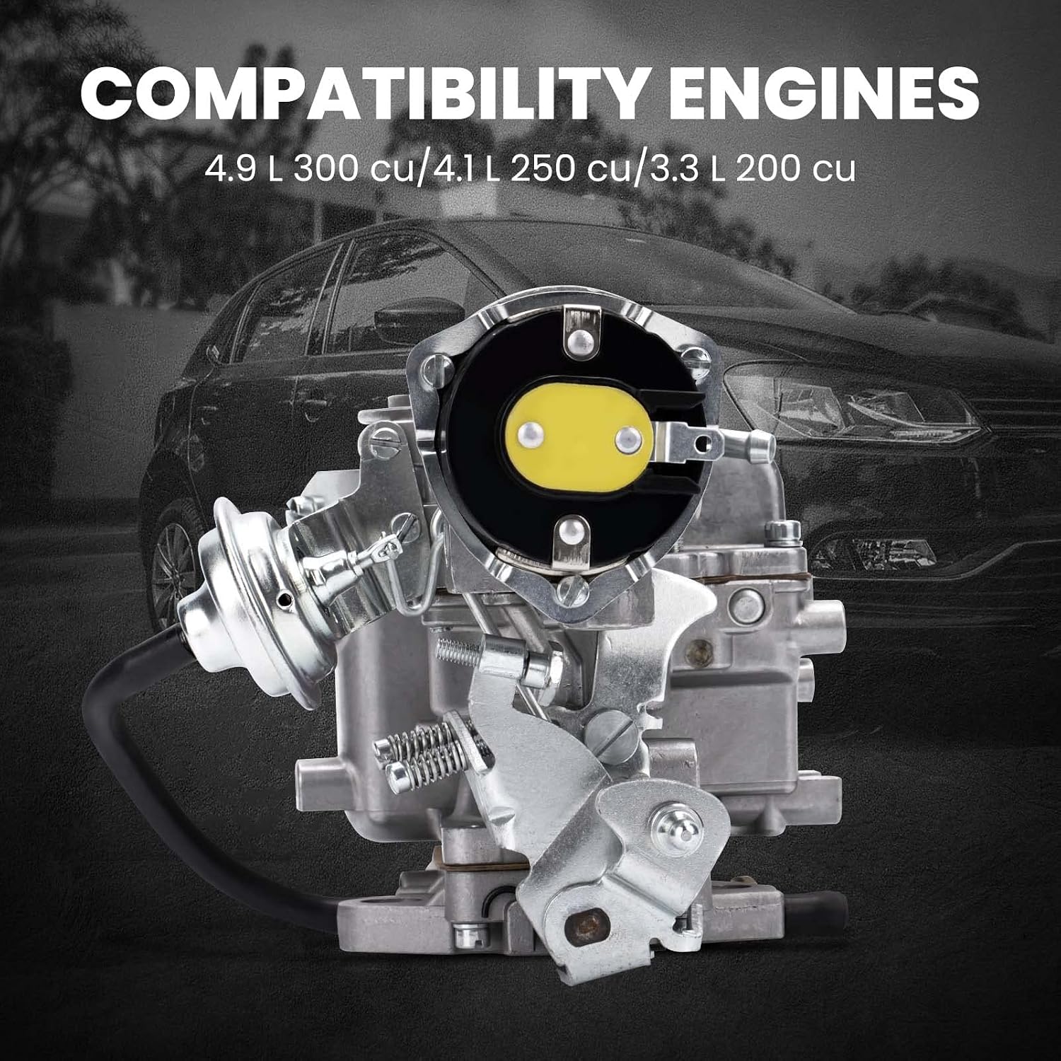 maXpeedingrods 1 Barrel Carburetor for Ford 4.9L 300 Cu/4.1L 250 Cu/3.3L 200 Cu Engine,for Broncos/Fairmont/Granada for F100 F150 F250 F350,for Econoline E Series 1967-1985, Automatic Choke