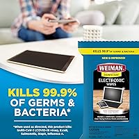 Vista 6 de Weiman Electronic Disinfecting Wipes- 2 Pack - Safely Clean Your Laptop, Computer, TV, Screen Equipment-Electronic Cleaner Wipes-15 Count