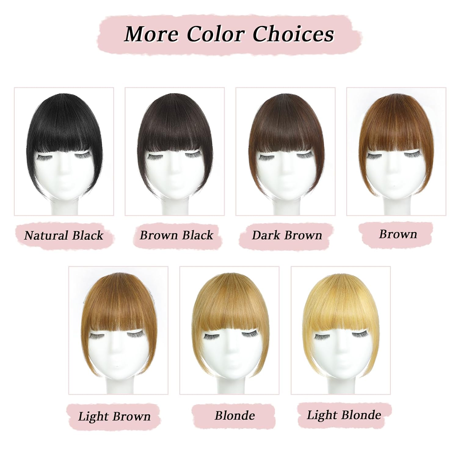 Clip in Bangs Real Human Hair Natural Black French Bangs Fringe with Temples Thick Curtain Bangs Clip on Bangs Curved Fake Bangs Hairpieces for Women for Daily Wear - Image 4