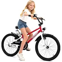 WinHope Kids Bike, 12 14 16 18 20 Inch Pedal Bike for 2-12 Boys Girls, Childrens Bicycle with Training Wheels and Headlight, 20 Inch with Kickstand for Outdoor Riding, Multiple Colors